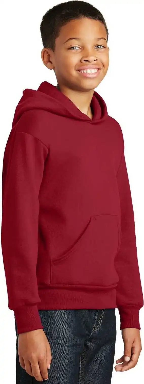 Hanes P470 Youth Ecosmart Pullover Hooded Sweatshirt Deep Red