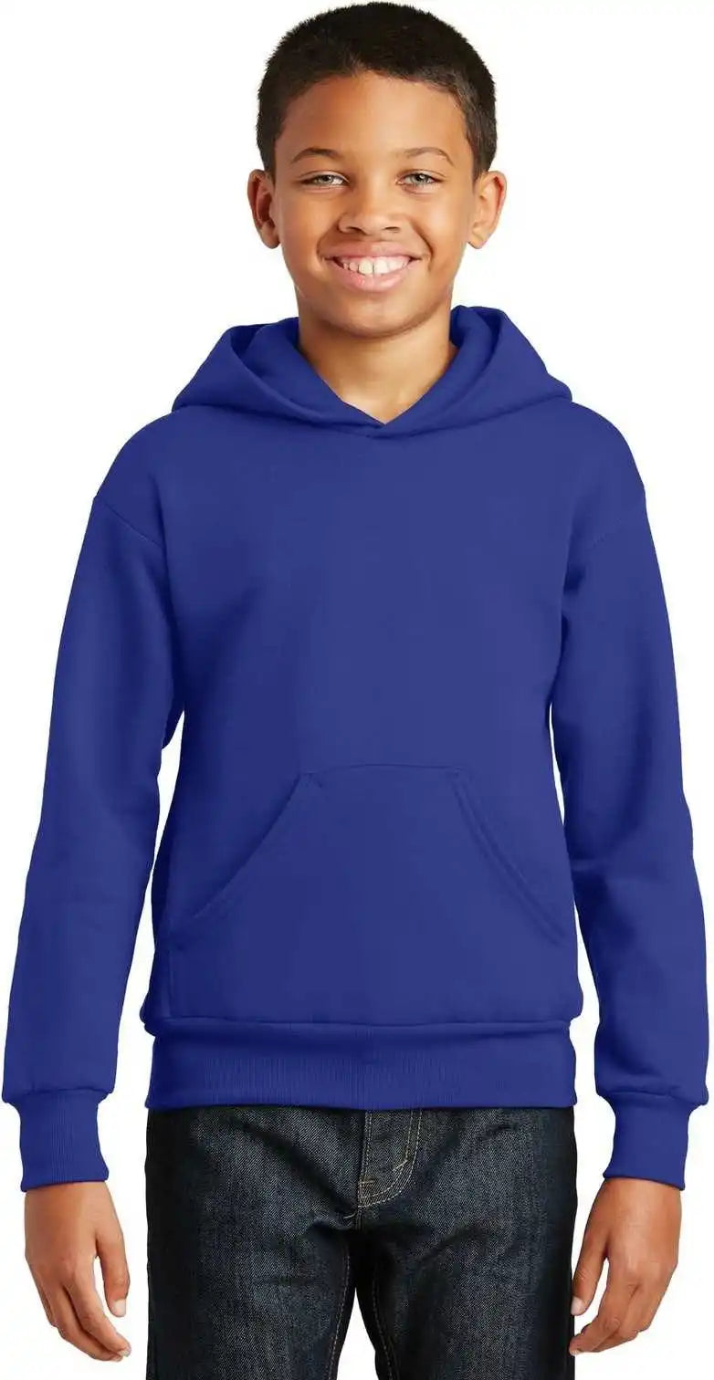 Hanes P470 Youth Ecosmart Pullover Hooded Sweatshirt Deep Royal