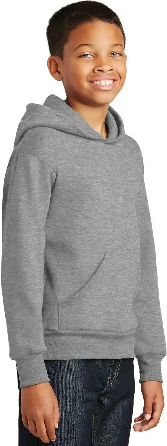 Hanes P470 Youth Ecosmart Pullover Hooded Sweatshirt Light Steel