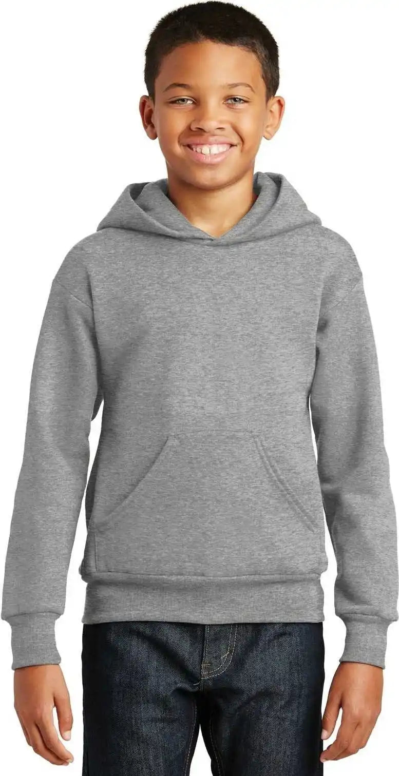 Hanes P470 Youth Ecosmart Pullover Hooded Sweatshirt Light Steel