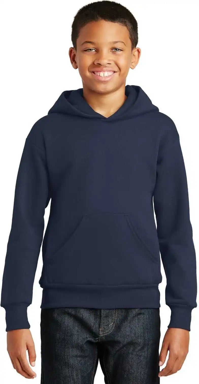 Hanes P470 Youth Ecosmart Pullover Hooded Sweatshirt Navy