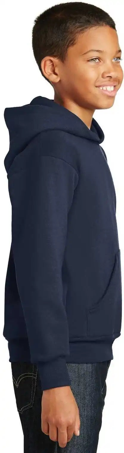 Hanes P470 Youth Ecosmart Pullover Hooded Sweatshirt Navy