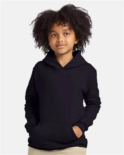 Hanes P473 Ecosmart® Youth Hooded Sweatshirt - Black