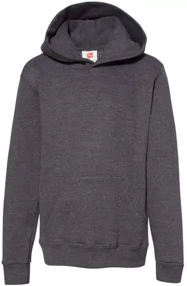 Hanes P473 Ecosmart Youth Hooded Sweatshirt Charcoal Heather