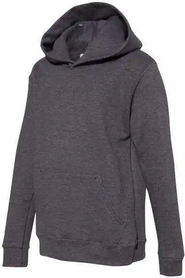 Hanes P473 Ecosmart Youth Hooded Sweatshirt Charcoal Heather