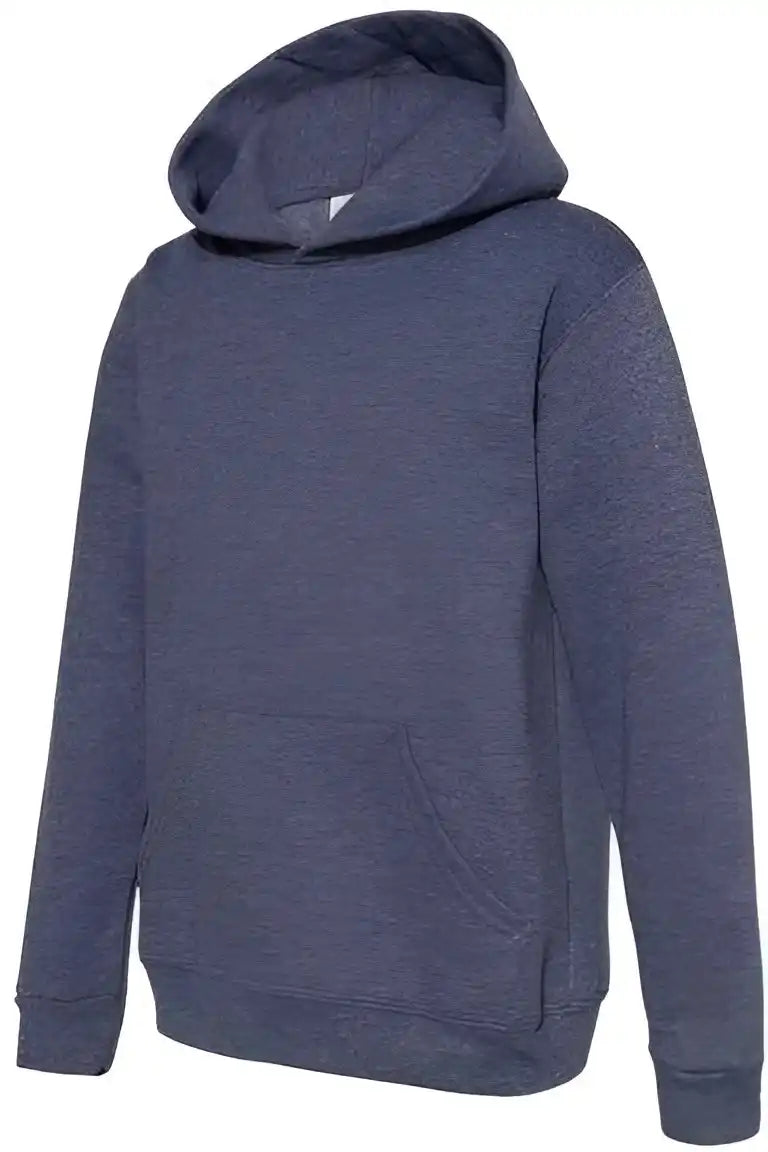 Hanes P473 Ecosmart Youth Hooded Sweatshirt - Heather Navy