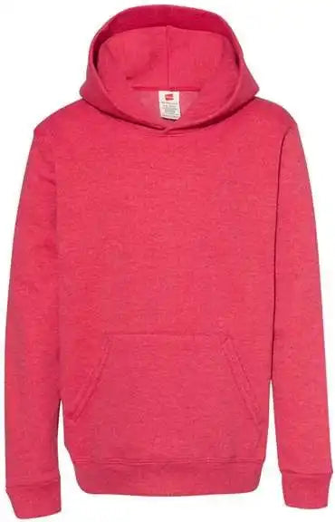 Hanes P473 Ecosmart Youth Hooded Sweatshirt - Heather Red