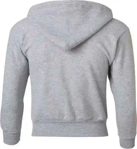 Hanes P480 Ecosmart Youth Full Zip Hooded Sweatshirt Light Steel