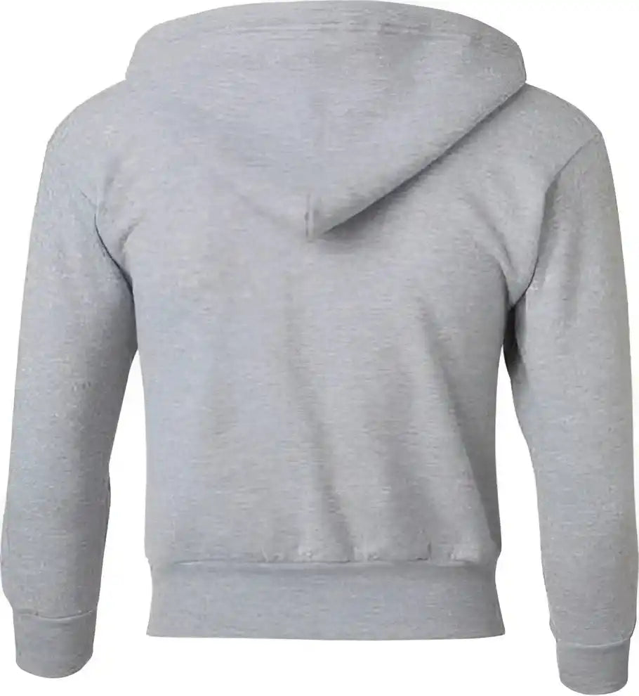 Hanes P480 Ecosmart Youth Full-zip Hooded Sweatshirt - Light Steel