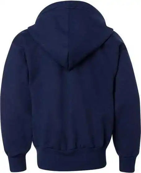 Hanes P480 Ecosmart Youth Full-zip Hooded Sweatshirt - Navy