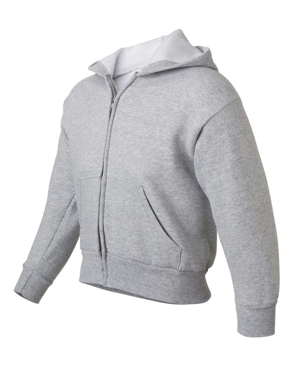 Hanes P480 Ecosmartâ Youth Full-zip Hooded Sweatshirt - Light Steel