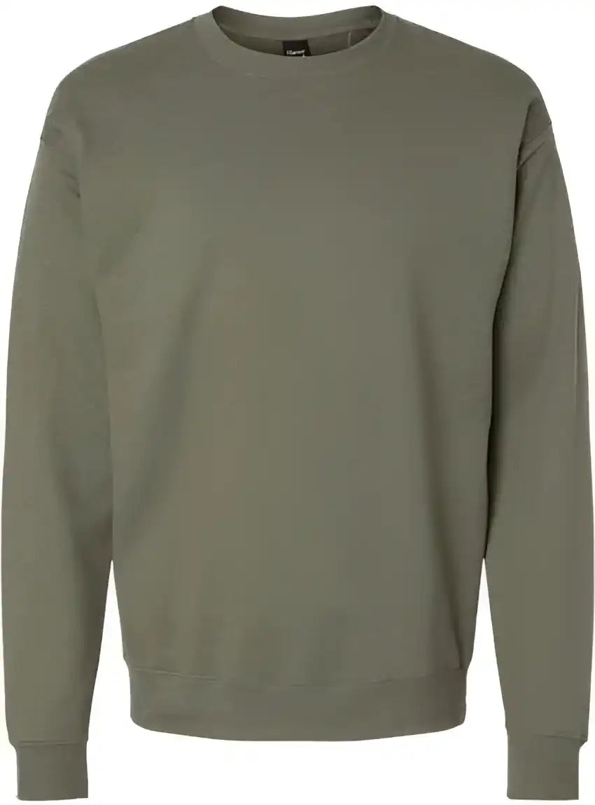 Hanes Rs160 Perfect Fleece Crewneck Sweatshirt Fatigue Green