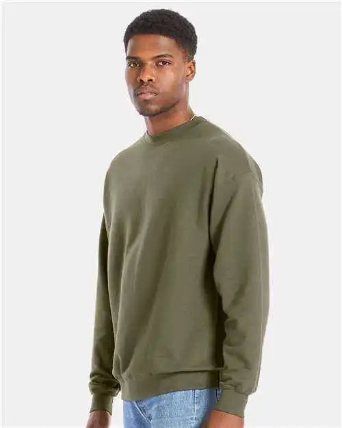 Hanes Rs160 Perfect Fleece Crewneck Sweatshirt Fatigue Green
