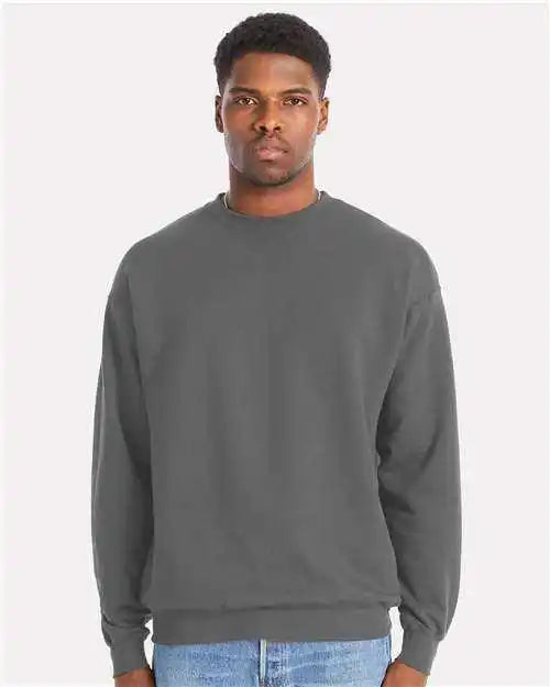 Hanes Rs160 Perfect Fleece Crewneck Sweatshirt Smoke Gray