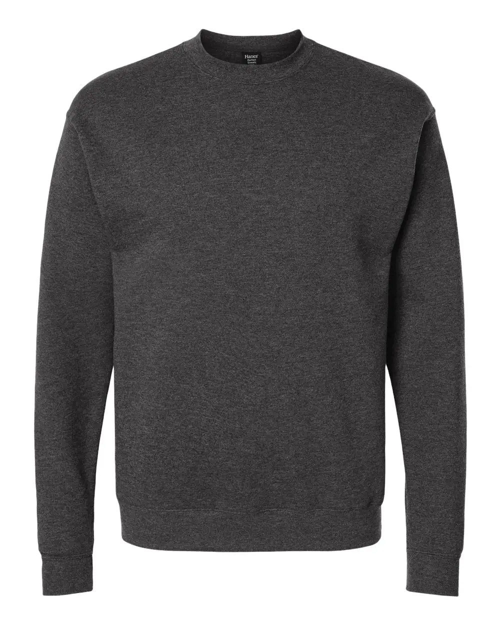 Hanes Rs160 Perfect Sweats Crewneck Sweatshirt - Charcoal Heather - Dark Gray / s