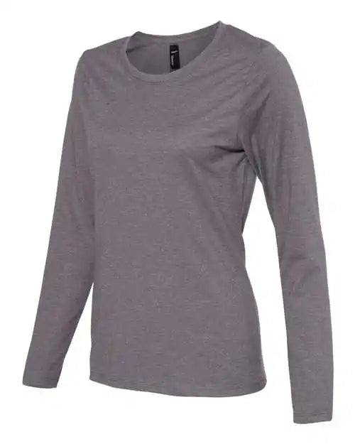 Hanes S04ls Perfect-t Womens Long Sleeve Scoopneck T-shirt - Charcoal Heather