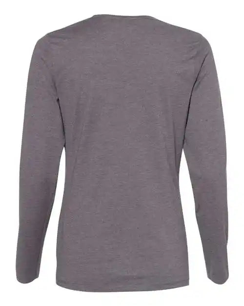 Hanes S04ls Perfect-t Womens Long Sleeve Scoopneck T-shirt - Charcoal Heather