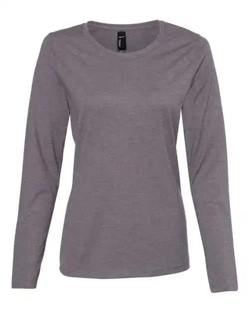 Hanes S04ls Perfect-t Womens Long Sleeve Scoopneck T-shirt - Charcoal Heather