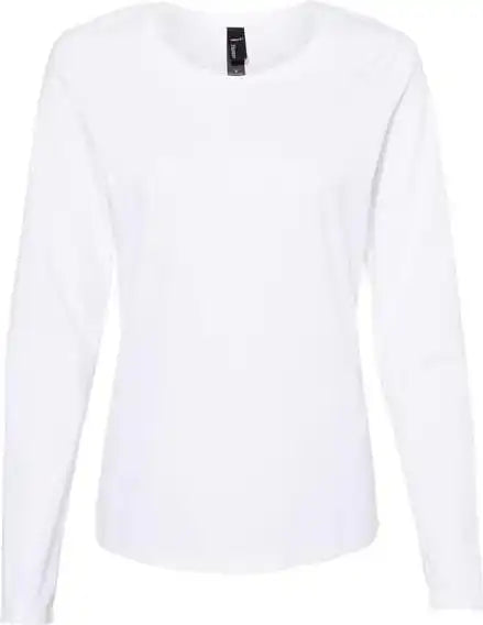 Hanes S04ls Perfect-t Womens Long Sleeve Scoopneck T-shirt - White