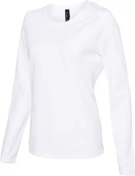 Hanes S04ls Perfect-t Womens Long Sleeve Scoopneck T-shirt - White