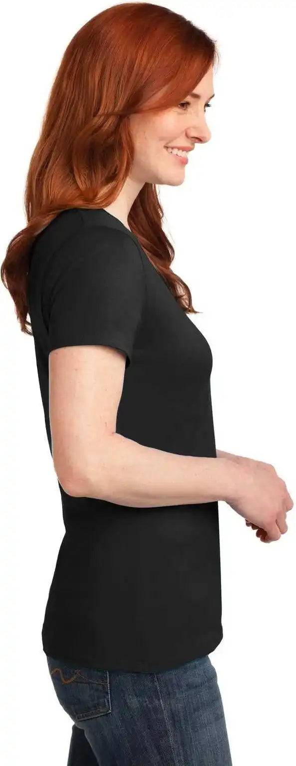 Hanes S04v Ladies Perfect t v Neck Shirt Black