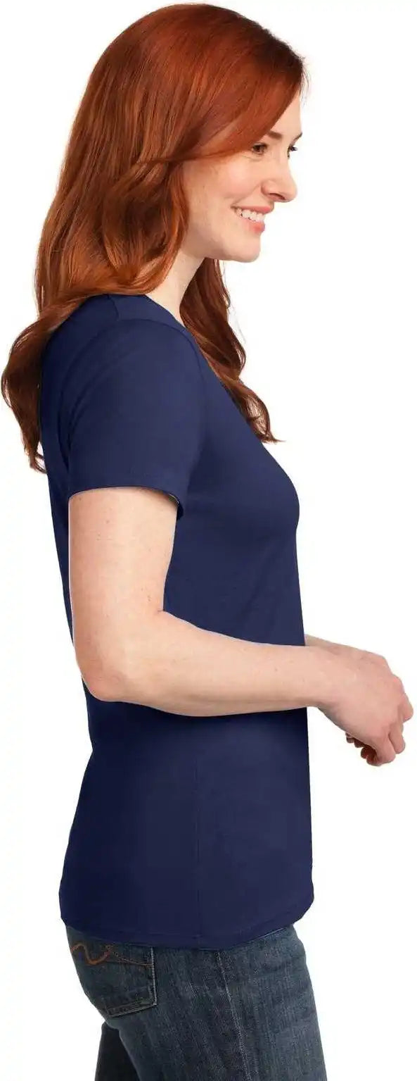 Hanes S04v Ladies Perfect t v Neck Shirt Navy