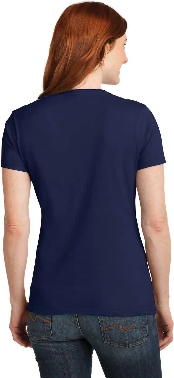 Hanes S04v Ladies Perfect t v Neck Shirt Navy