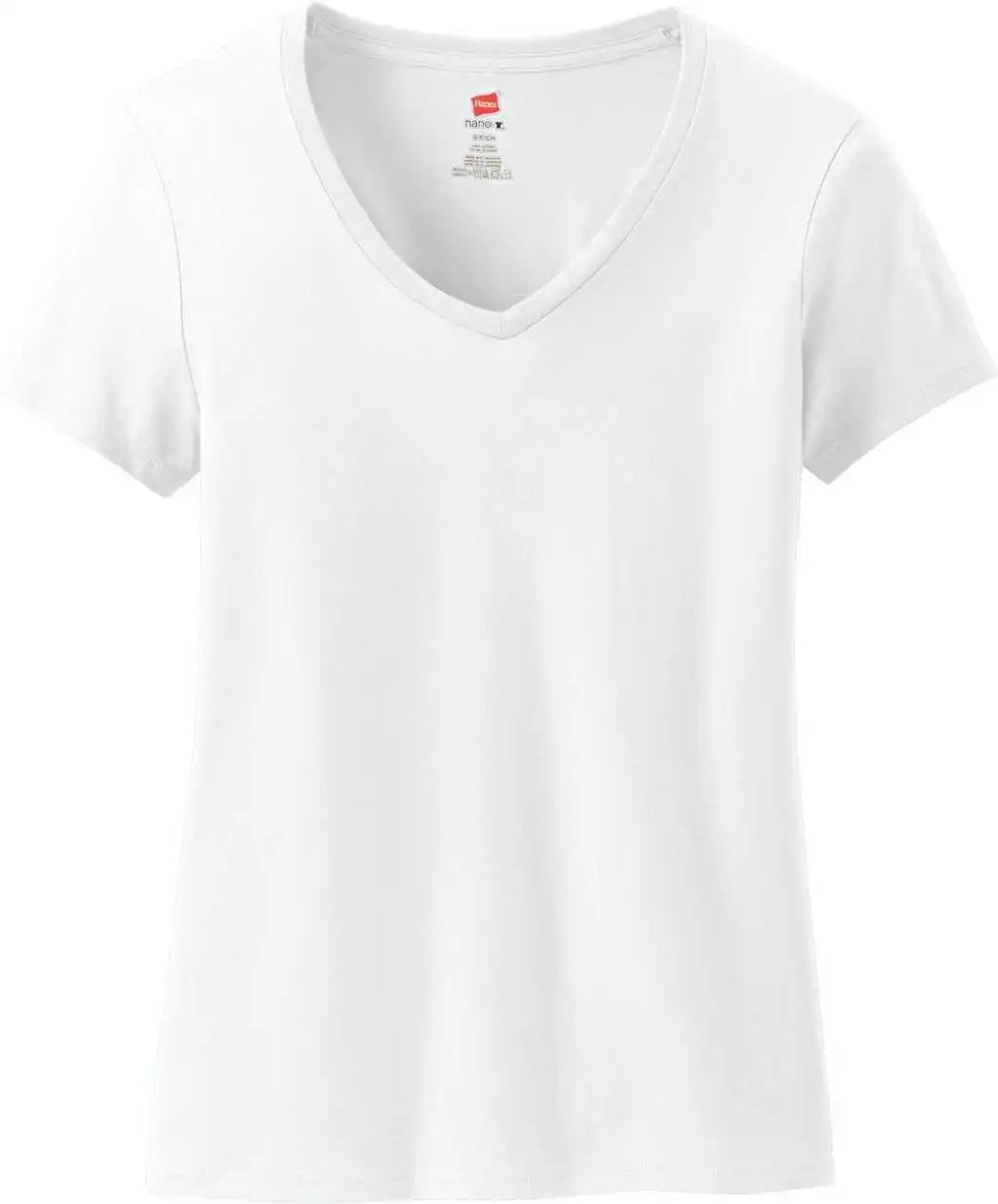 Hanes S04v Ladies Perfect t v Neck Shirt White