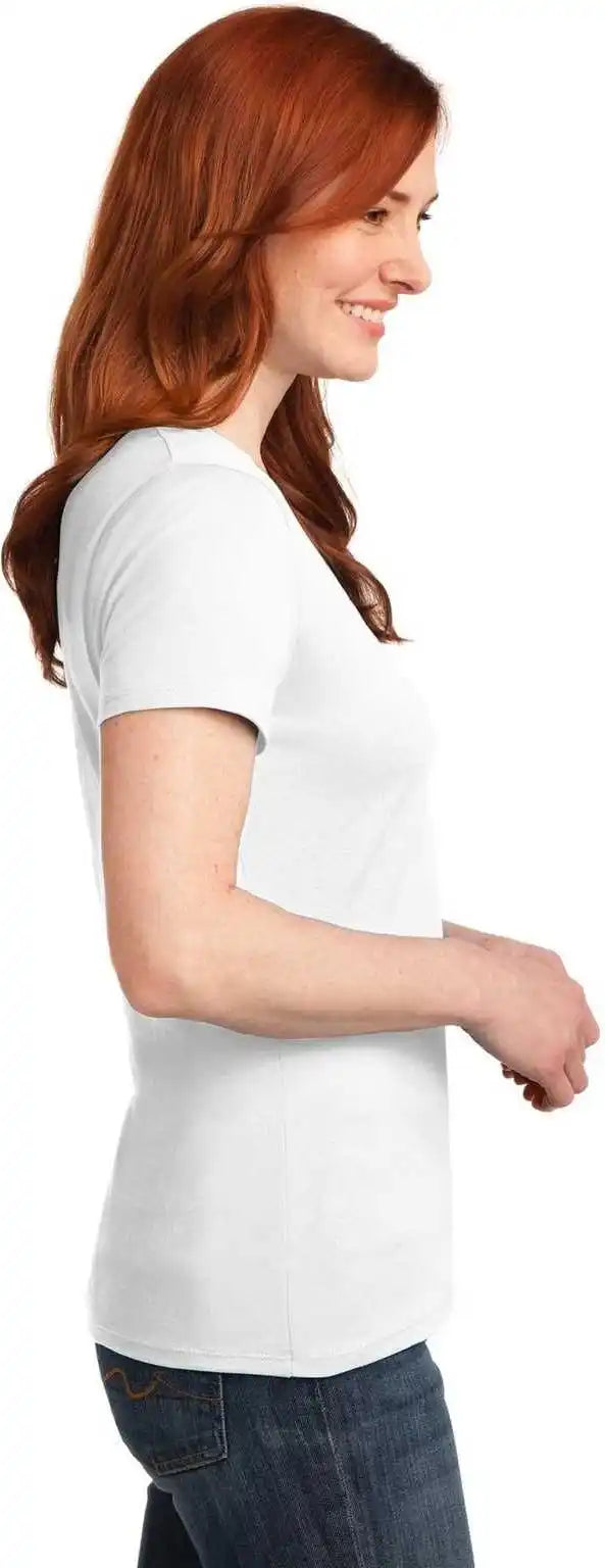 Hanes S04v Ladies Perfect t v Neck Shirt White