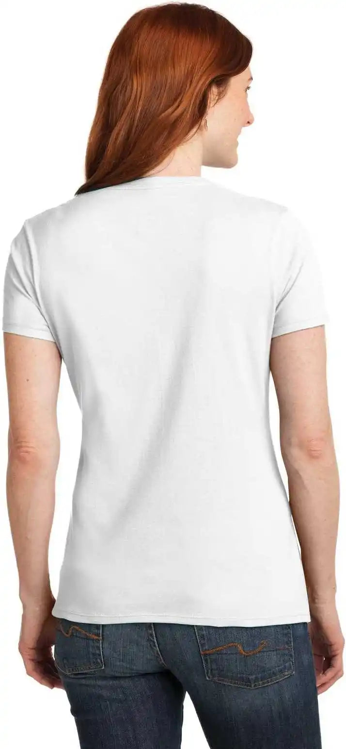 Hanes S04v Ladies Perfect t v Neck Shirt White