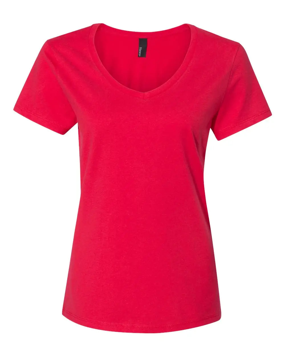 Hanes S04v Perfect-t Women’s V-neck T-shirt - Athletic Red - Xs