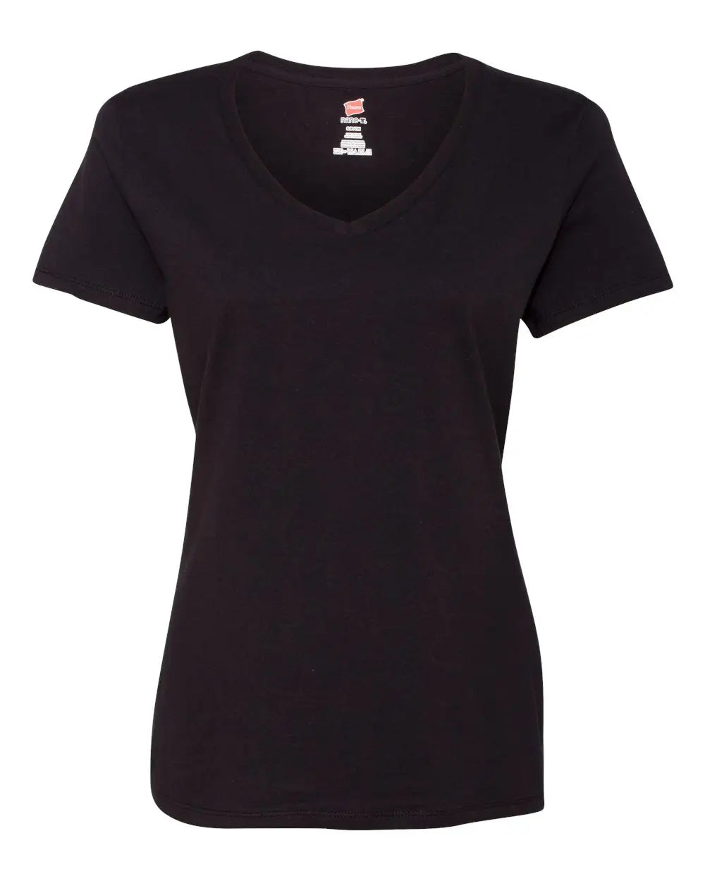 Hanes S04v Perfect-t Women’s V-neck T-shirt - Black