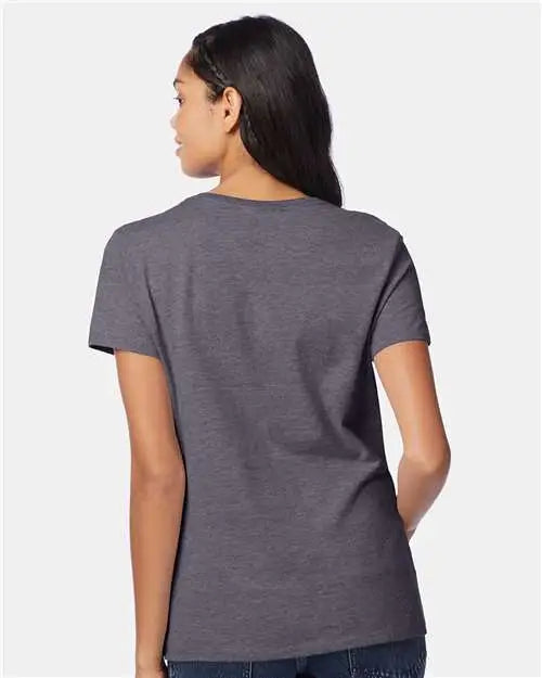 Hanes S04v Perfect-t Women’s V-neck T-shirt - Charcoal Heather
