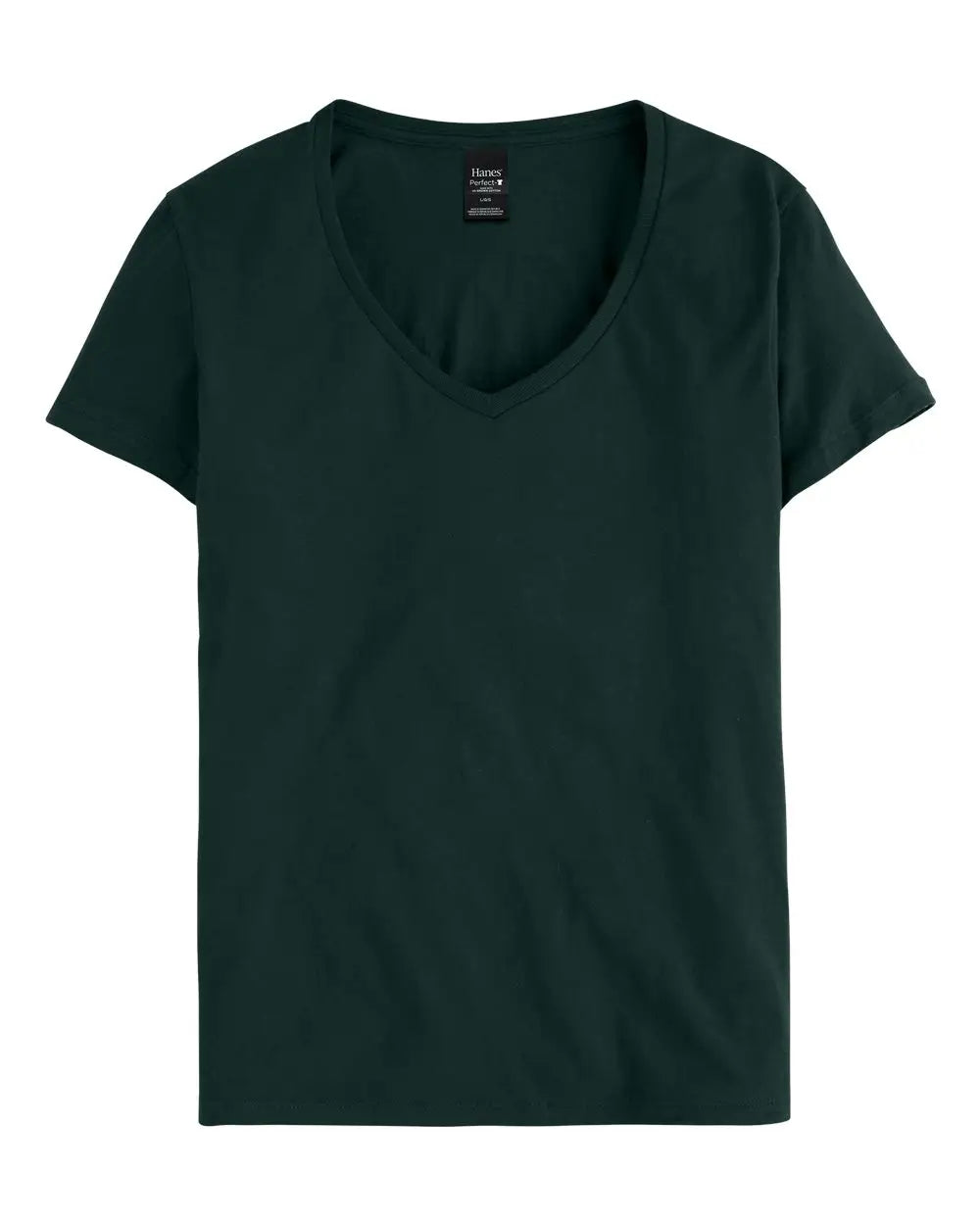 Hanes S04v Perfect-t Women’s V-neck T-shirt - Deep Forest - s