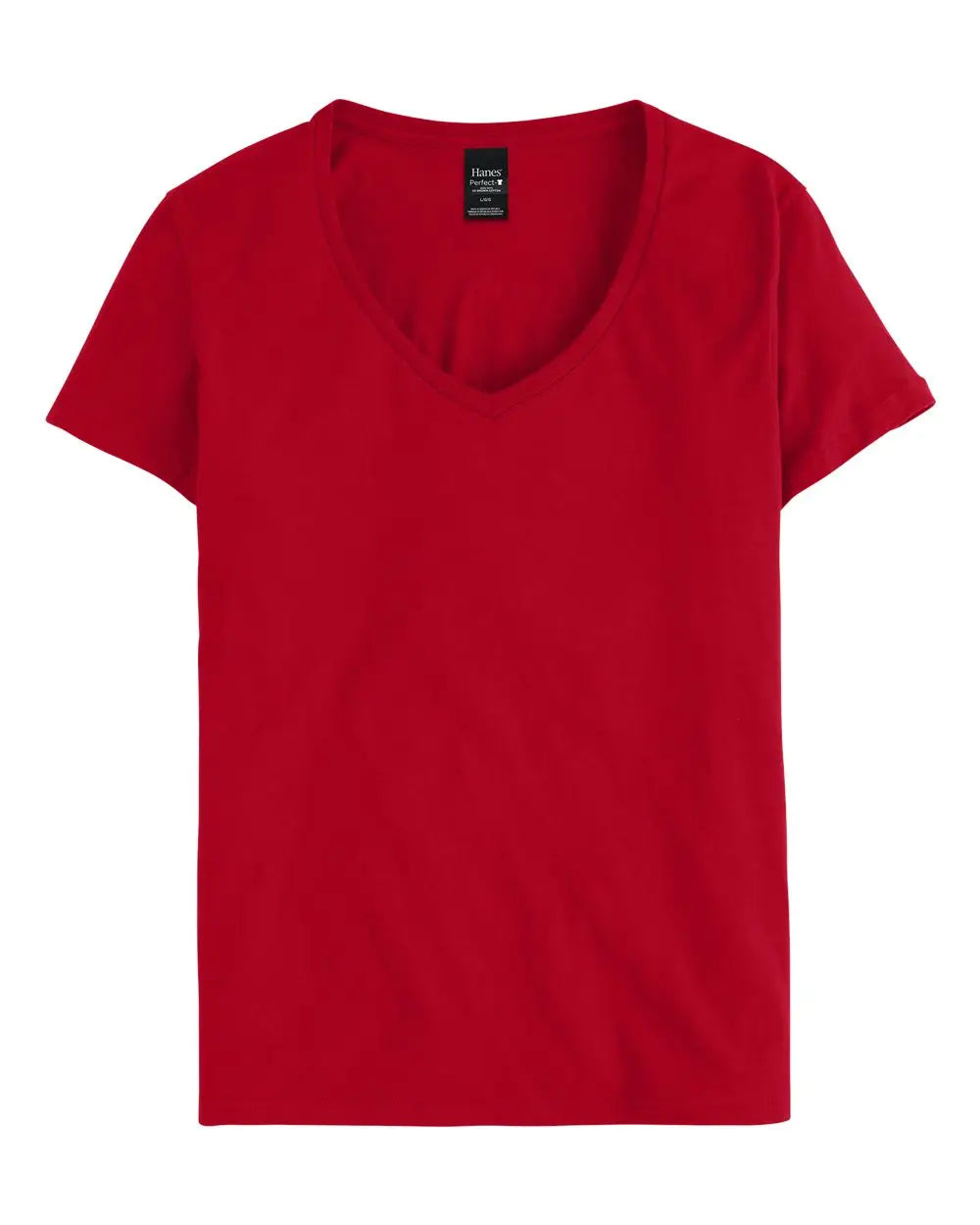 Hanes S04v Perfect-t Women’s V-neck T-shirt - Deep Red
