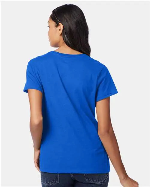 Hanes S04v Perfect-t Women’s V-neck T-shirt - Deep Royal