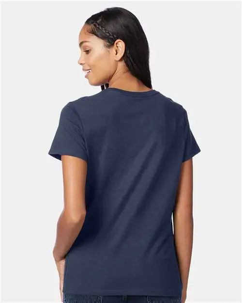 Hanes S04v Perfect-t Women’s V-neck T-shirt - Navy