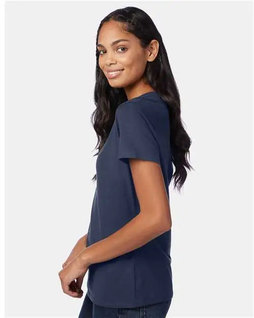 Hanes S04v Perfect-t Women’s V-neck T-shirt - Navy
