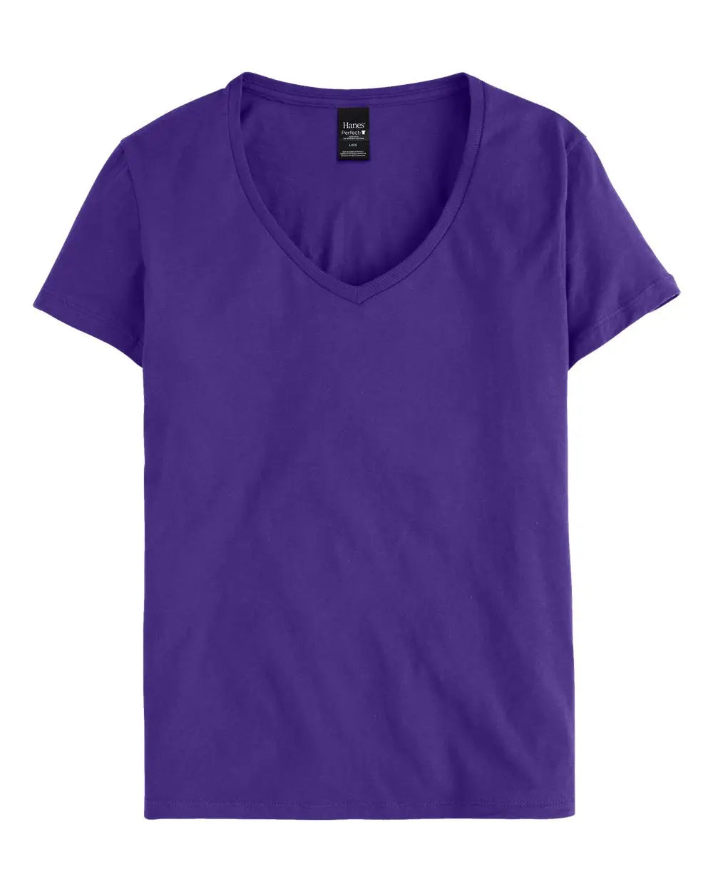 Hanes S04v Perfect-t Women’s V-neck T-shirt - Purple - s