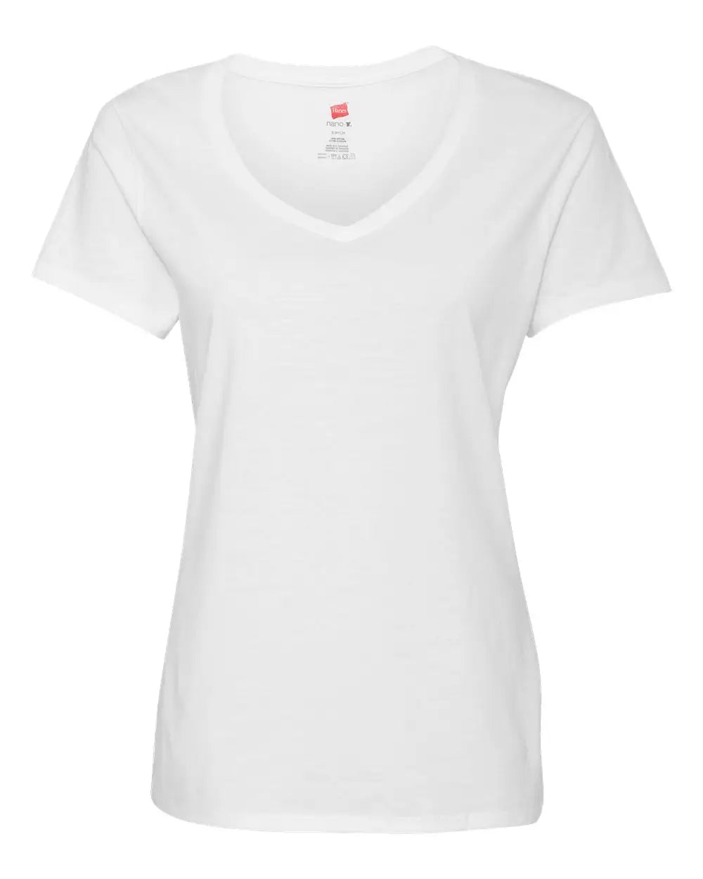 Hanes S04v Perfect-t Women’s V-neck T-shirt - White
