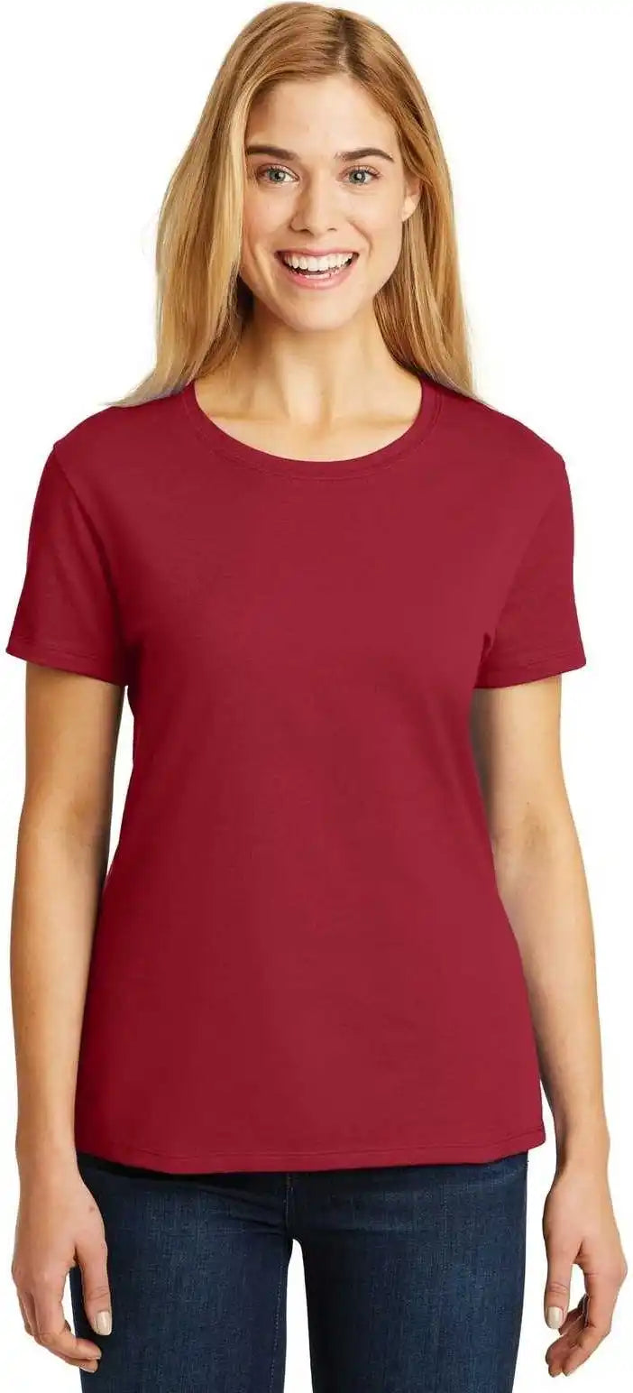 Hanes Sl04 Ladies Perfect t Shirt Deep Red