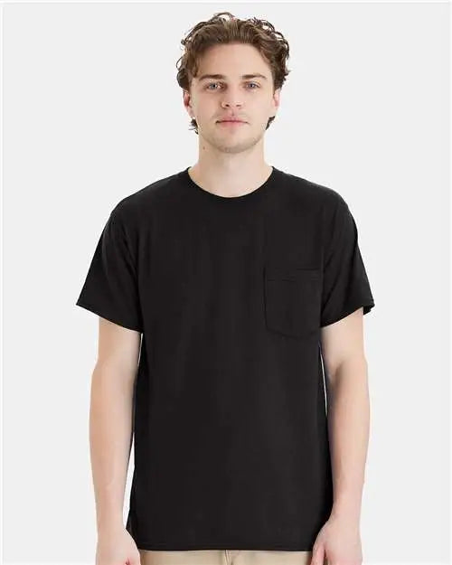 Hanes W110 Workwear Pocket T-shirt - Black