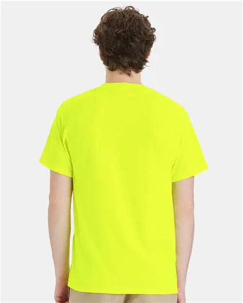 Hanes W110 Workwear Pocket T-shirt - Safety Green