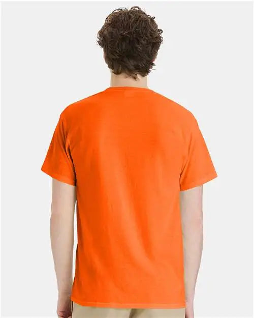 Hanes W110 Workwear Pocket T-shirt - Safety Orange