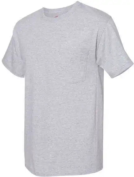 Hanes W110 Workwear Short Sleeve Pocket t Shirt Light Steel