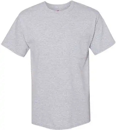 Hanes W110 Workwear Short Sleeve Pocket t Shirt Light Steel