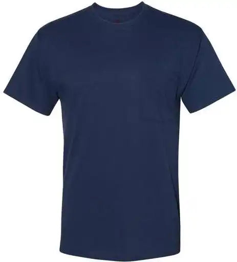 Hanes W110 Workwear Short Sleeve Pocket t Shirt Navy