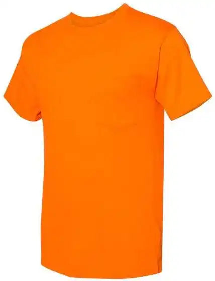 Hanes W110 Workwear Short Sleeve Pocket t Shirt Safety Orange