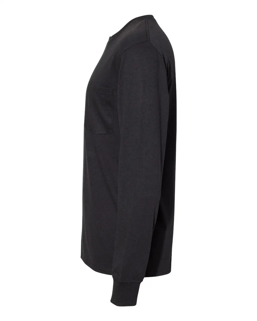 Hanes W120 Workwear Long Sleeve Pocket T-shirt - Black