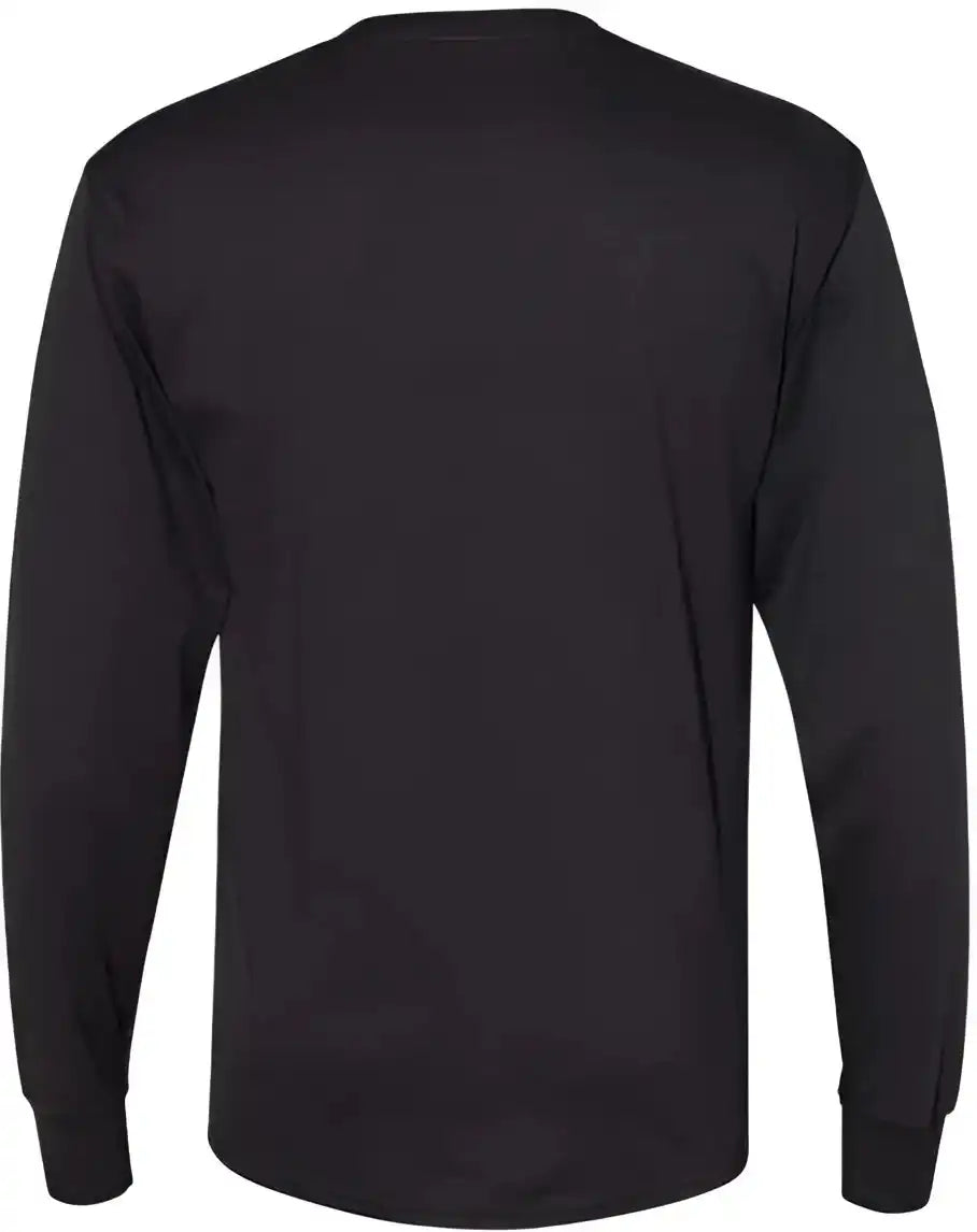 Hanes W120 Workwear Long Sleeve Pocket t Shirt Black